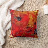 DS Watkinsの赤および金ゴールドの抽象芸術による芸術 クッション (ブランケット)