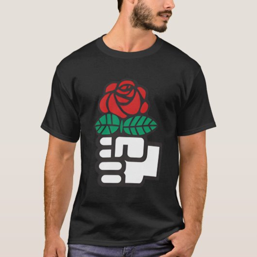 Dsa民主社会主義者アメリカの花 Tシャツ (正面)