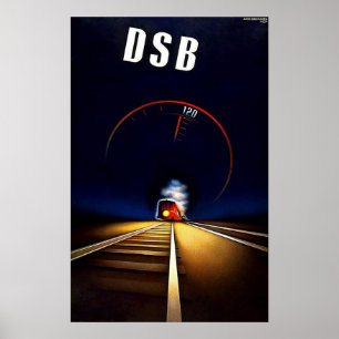 DSBダンスクスタスバナーデンマーク州鉄道列車 ポスター