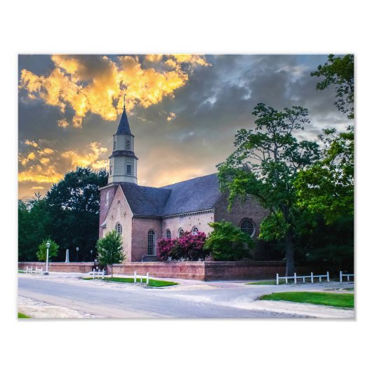 DSC02400-2-Bruton Parish Church at Sunset フォトプリント (正面)
