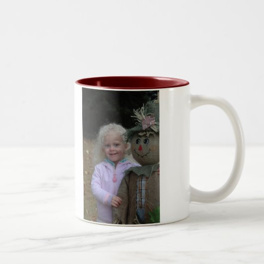 DSC_0254、私は私で幸せですブロンドの女性は私の毛、…です ツートーンマグカップ (右)