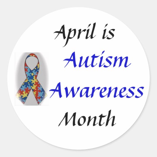 DSC_0555, Autism Awareness, April is, Month ラウンドシール (正面)