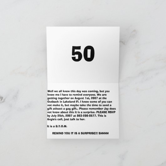 DSCN0236, Guess Who is turning FIFTY??? 招待状 (内部)