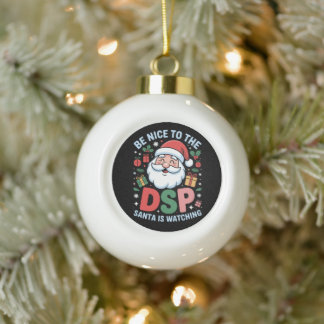 DSPに優しくしてね サンタさんがクリスマスを監視中 セラミックボールオーナメント