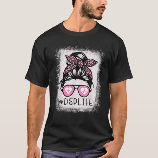 DSPライフブリーチS Pink Leopard Messy Bun DSP Lif Tシャツ