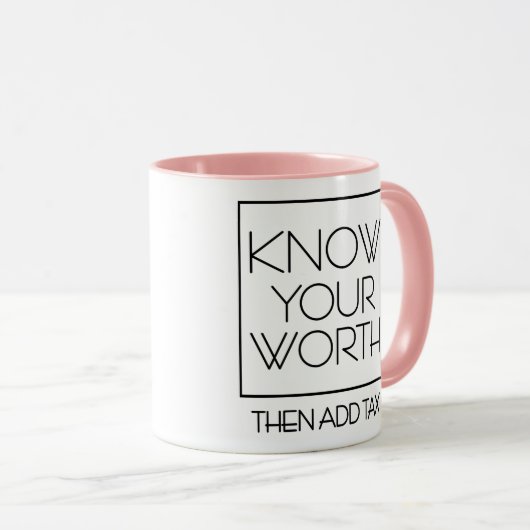 DSP – あなたの価値を知ってから税マグカップを追加 マグカップ (正面右)