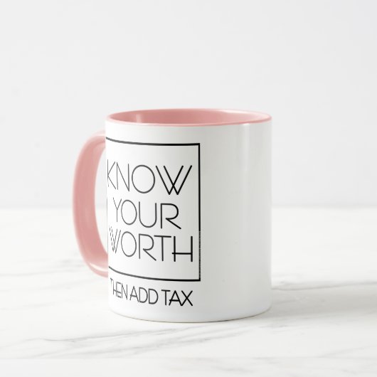 DSP – あなたの価値を知ってから税マグカップを追加 マグカップ (正面左)