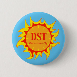 DSTの恒久的な夏時間 缶バッジ