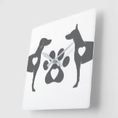 DTDRのドーベルマン犬の柱時計の白 スクエア壁時計 (傾斜)