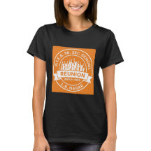 DTEA 1999 Women's Black Tee- Orange logo
