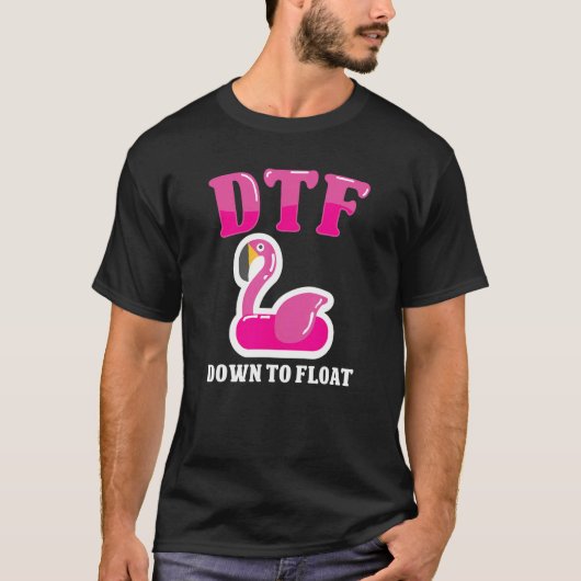 DTF川おもしろいが下に流れて浮き夏の浮動小数点 Tシャツ (正面)