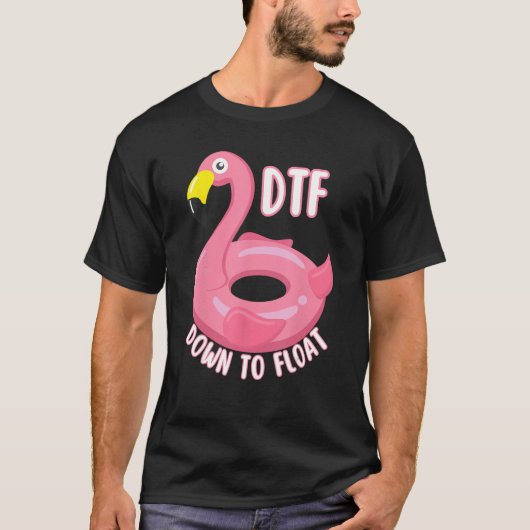 DTF川おもしろいが下に流れて浮き夏の浮動小数点 Tシャツ (正面)