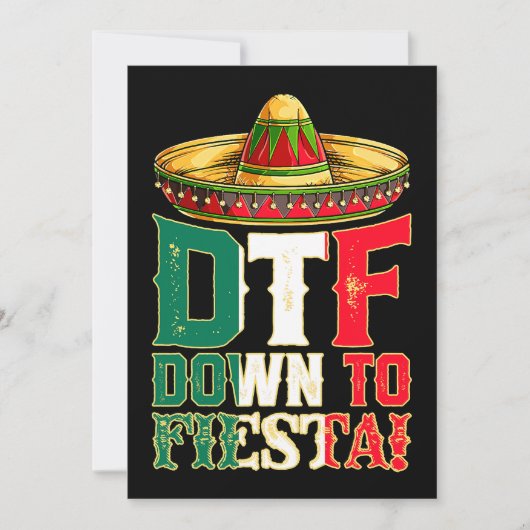 DTF Down To Fiesta Mexico Cinco de Mayoメンメキシコ 招待状 (正面)