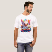Du Bist Komisch Funny Colorful Owl German Quote Tシャツ (正面フル)