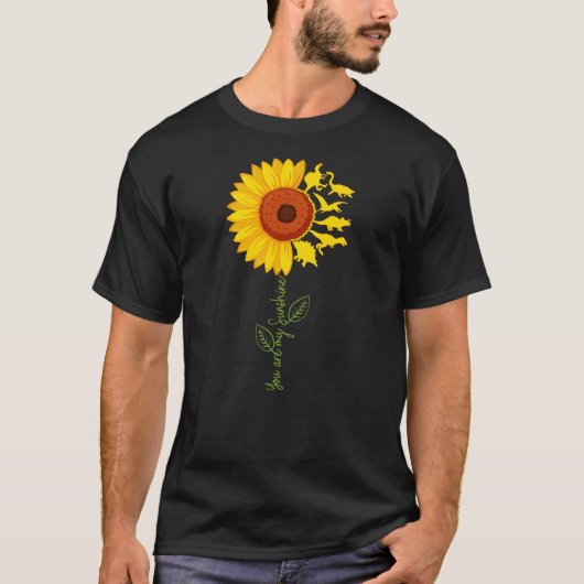 Du bist mein Sonnenschein Sunflower Dinosaur T-Rex Tシャツ (正面)