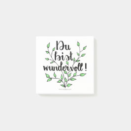 Du bist wundervoll Post-it Klebezettel ポストイット