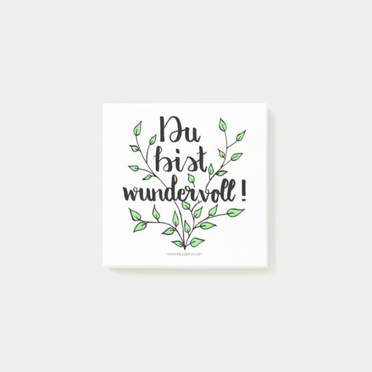 Du bist wundervoll Post-it Klebezettel ポストイット (正面)