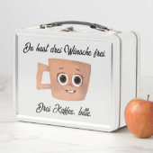 Du hast drei Wünsche frei. Drei Kaffee, bitte. メタルランチボックス (インサイチュ)