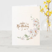 Du Rose Floral Wreath Folded Happy Birthday Card カード (黄色い花)