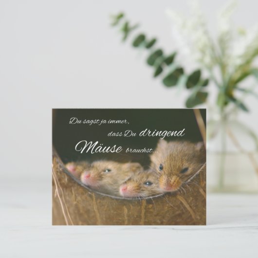 Du sagst ja immer, dass Du dringend Mäuse brauchst ポストカード (スタンド正面)
