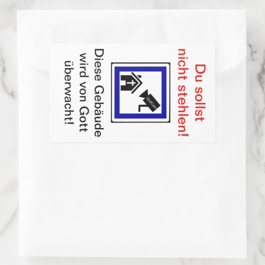 Du sollst nicht stehlen! - GodCam 長方形シール (バッグ)