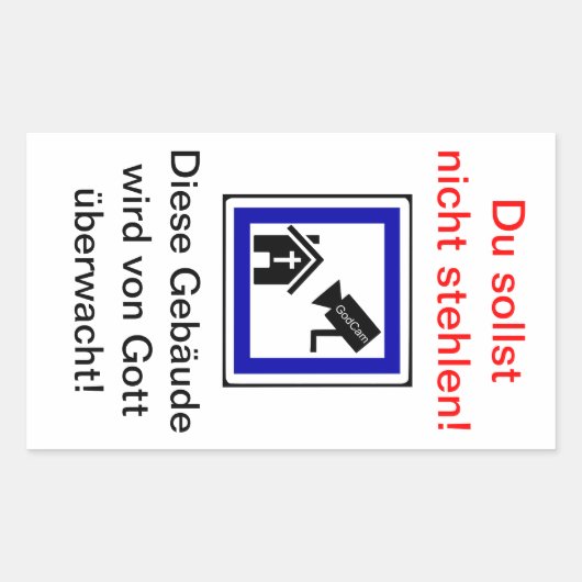 Du sollst nicht stehlen! - GodCam 長方形シール (正面)