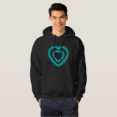 Dual Blue Heart Symbol Design Hoodie  パーカ (正面フル)