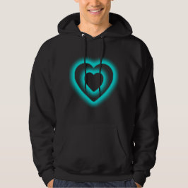 Dual Blue Heart Symbol Design Hoodie  パーカ