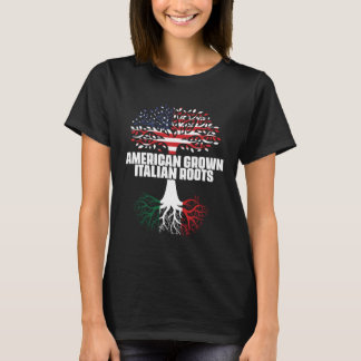 Dual Citizenship America Italy Flag Roots Italian  Tシャツ