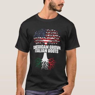 Dual Citizenship America Italy Flag Roots Italian  Tシャツ