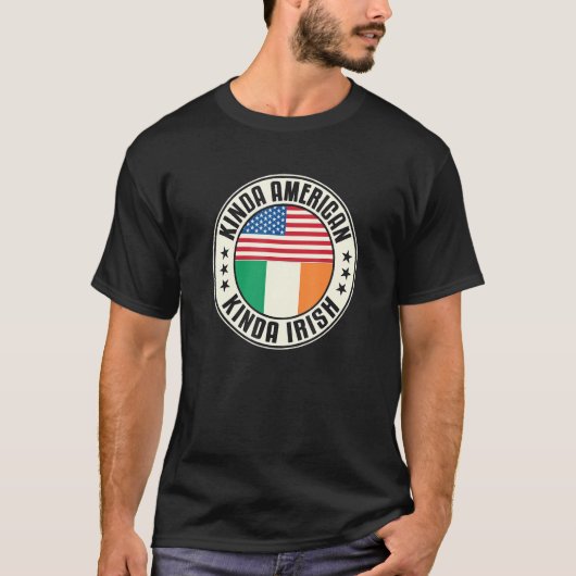 Dual Citizenship American Irish Ireland Usa Flag Tシャツ (正面)