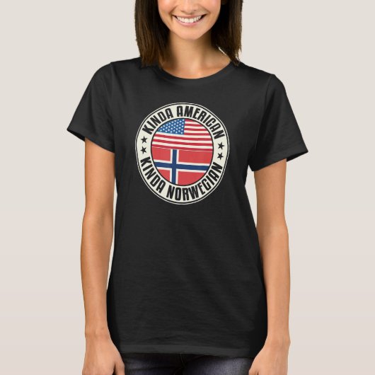 Dual Citizenship American Norwegian Norway Usa Fla Tシャツ (正面)