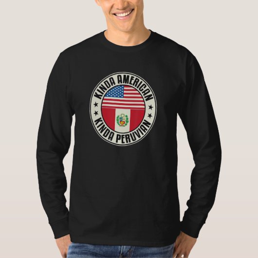 Dual Citizenship American Peruvian Peru Usa Flag Tシャツ (正面)