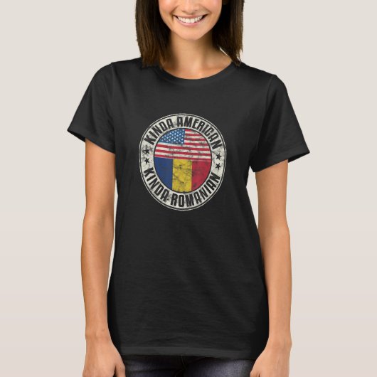 Dual Citizenship American Romanian Romania Usa Fla Tシャツ (正面)