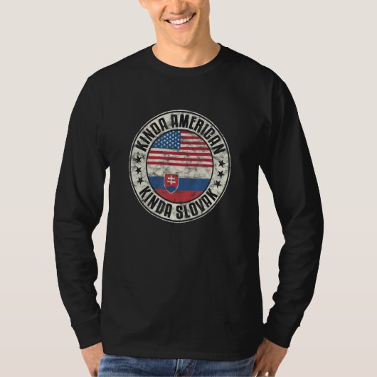Dual Citizenship American Slovak Slovakia Usa Flag Tシャツ (正面)