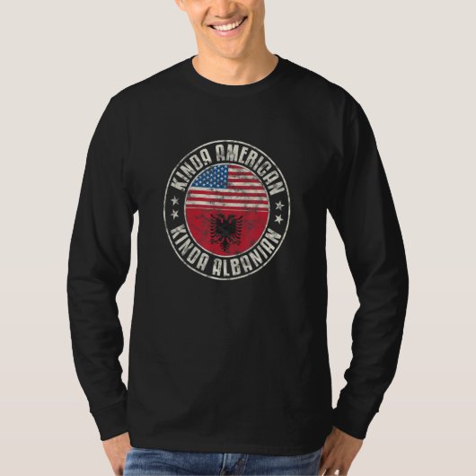 Dual Citizenship Kinda American Albanian Albania U Tシャツ (正面)