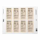 Dual English/Honey フランスの Nutrition Facts Product ラベル (フルシート)