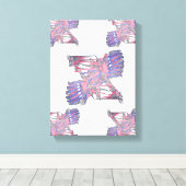 Dual Entities Pink and Blue Abstract Canvas キャンバスプリント (インサイチュ (ウッドフロア))