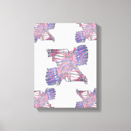 Dual Entities Pink and Blue Abstract Canvas キャンバスプリント