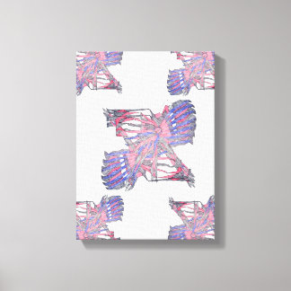 Dual Entities Pink and Blue Abstract Canvas キャンバスプリント