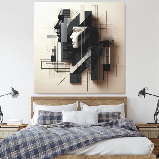 Dual Geometric Profile キャンバスプリント (インサイチュ (寝室))