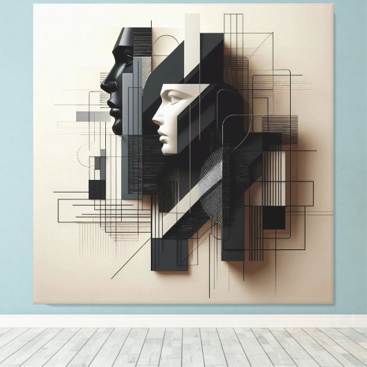 Dual Geometric Profile キャンバスプリント (インサイチュ (ウッドフロア))