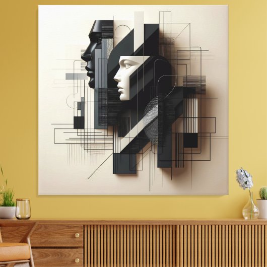 Dual Geometric Profile キャンバスプリント (インサイチュ (リビング))