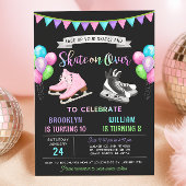 Dual Ice Skating Birthday Invitation 招待状