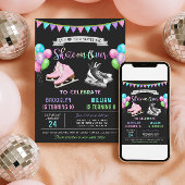 Dual Ice Skating Birthday Invitation 招待状