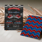 Dual Ice Skating Birthday Invitation for Boys 招待状