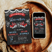 Dual Ice Skating Birthday Invitation for Boys 招待状