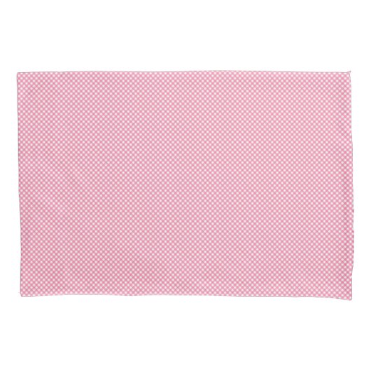 Dual images of a rectangular pink gingham-patterne 枕カバー (正面)