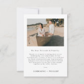 Dual Momentsは写真モダンの結婚ユ感謝していーザの サンキューカード (裏面)