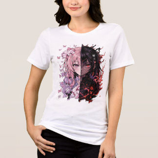 Dual Mood Anime T-Shirt – Cute & Dark トライブレンドＴシャツ